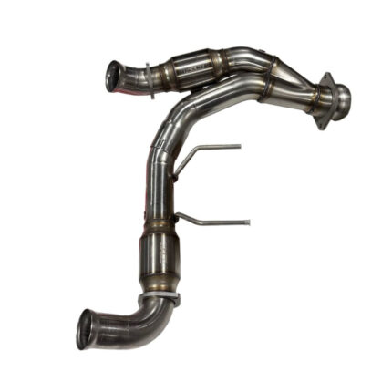 أنابيب توصيل العادم Kooks Headers - 3" SS ULTRA GREEN Catted Y-Pipe. 2021-2026 F150 5.0L 4V. Connects to OEM.