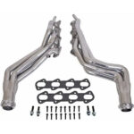 Ford Mustang 5.0 1-5/8 Long Tube Exhaust Headers Automatic Trans Polished Silver Ceramic 79-93