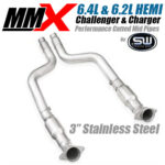 2015-2023 6.4L 6.2L HEMI Challenger and Charger MMX Mid Pipes by Stainless Works - With Cats - Modern Muscle Xtreme