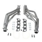قطعة نظام عادم BBK Performance - Ford Mustang Coyote Swap 1-3/4 Long Tube Exhaust Headers Polished Silver Ceramic 86-04