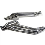قطعة نظام عادم BBK Performance - BBK 18560 1-7/8 Long Tube Headers Polished Silver Ceramic 11-23 Ford Mustang GT, 16-20 GT350 5.2