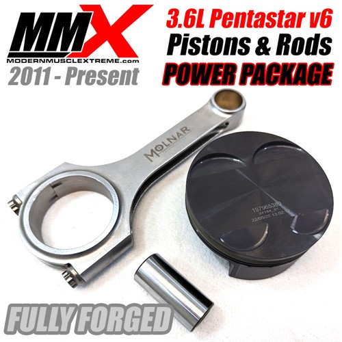 Challenger Charger 300c 3.6L V6 Pentastar Forged Piston and Rod Kit by MMX Challenger Charger 300c 3.6L V6 Pentastar Forged Piston and Rod Kit by MMX