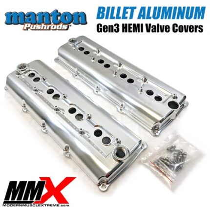 5.7L 6.1L 6.4L HEMI Billet Aluminum Valve Covers by MMX / Manton - Modern Muscle Xtreme