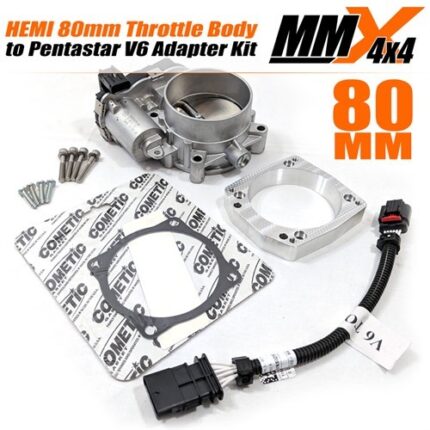 2012-2018 Jeep Wrangler JK HEMI 80mm Throttle Body Adapter to Pentastar V6 Intake Manifold Kit by MMX4x4 - Modern Muscle Xtreme