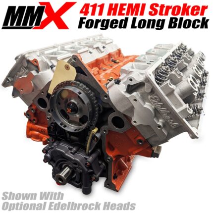 411 HEMI Stroker Long Block Engine - 6.4L or 6.2L Based by MMX - Modern Muscle Xtreme