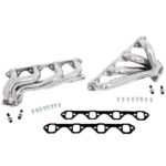 قطعة نظام عادم BBK Performance - Ford F150 351 5.8 1-5/8 Shorty Exhaust Headers Polished Silver Ceramic 87-95