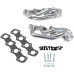 قطعة نظام عادم BBK Performance - Ford F150 4.6 1-5/8 Shorty Exhaust Headers Polished Silver Ceramic 97-03