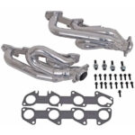 قطعة نظام عادم BBK Performance - Dodge Ram 1500 Truck 5.7 Hemi 1-3/4 Shorty Exhaust Headers Polished Silver Ceramic 03-08
