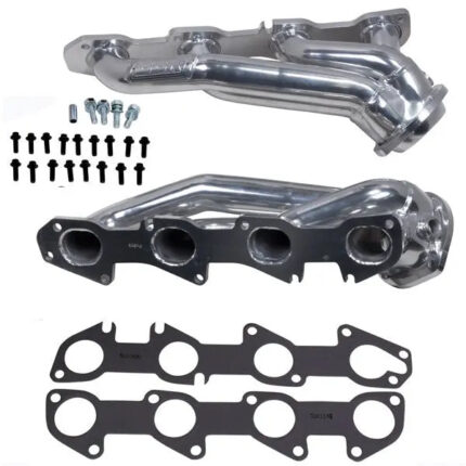 قطعة نظام عادم BBK Performance - Dodge Challenger Charger 5.7 Hemi 1-3/4 Shorty Exhaust Headers Polished Silver Ceramic 09-24