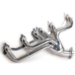 قطعة نظام عادم BBK Performance - Jeep Cherokee Wrangler 4.0 1-1/2 Shorty Exhaust Header Polished Silver Ceramic 91-99