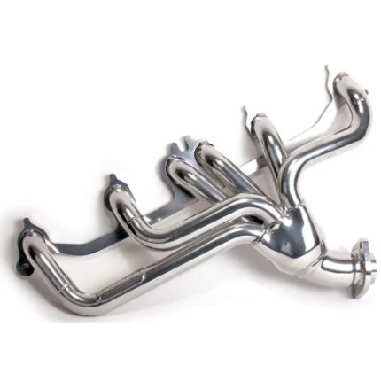 قطعة نظام عادم BBK Performance - Jeep Cherokee Wrangler 4.0 1-1/2 Shorty Exhaust Header Polished Silver Ceramic 91-99