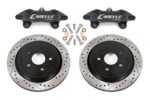 Brake Kit for 15" Conversion, Drilled and Slotted Rotors, Black Calipers BMR Suspension for Chevy Camaro 2016-2024
