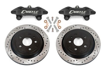 Brake Kit for 15" Conversion, Drilled and Slotted Rotors, Black Calipers BMR Suspension لـ Pontiac G8 2008-2009