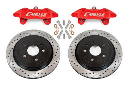 Brake Kit for 15" Conversion, Drilled and Slotted Rotors, Red Calipers BMR Suspension لـ Pontiac G8 2008-2009