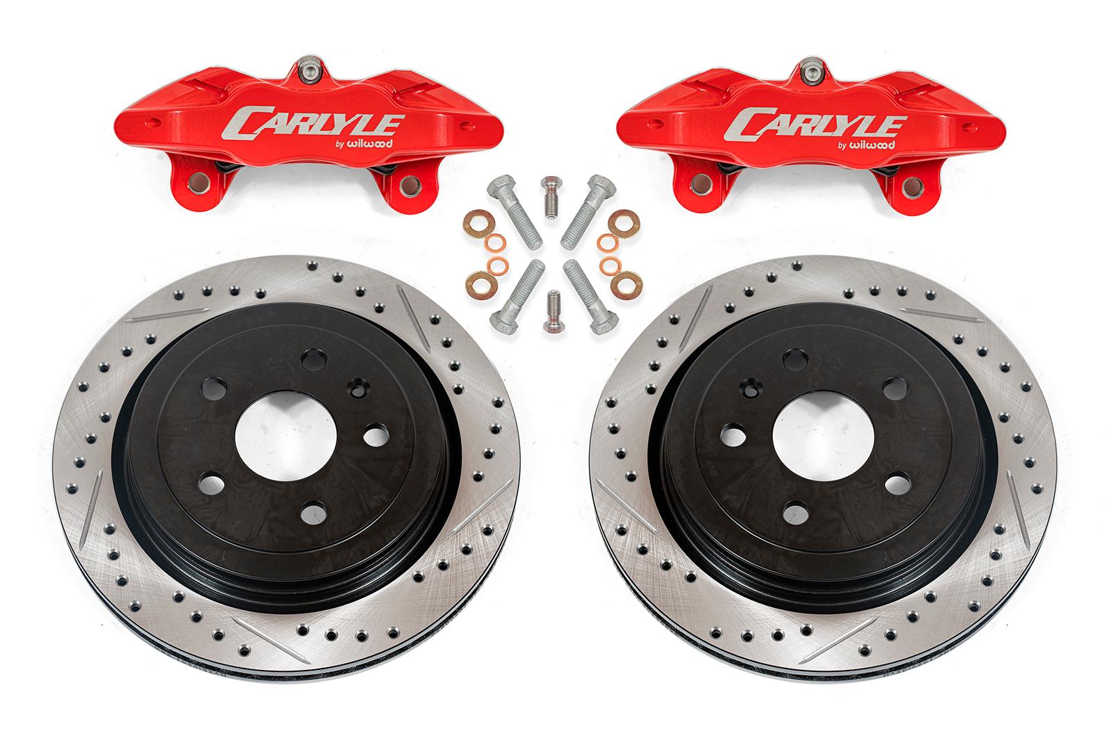 Brake Kit for 15" Conversion, Drilled and Slotted Rotors, Red Calipers BMR Suspension for Chevy Camaro 2016-2024 Brake Kit for 15" Conversion, Drilled and Slotted Rotors, Red Calipers BMR Suspension for Chevy Camaro 2016-2024