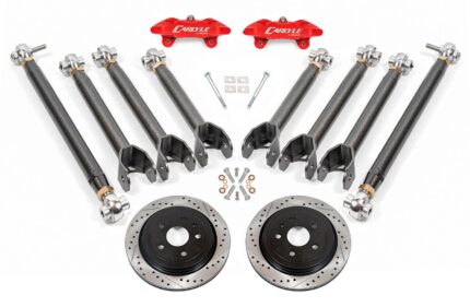 15" Conversion Kit by Carlyle Racing, Drilled and Slotted Rotors, Red Calipers BMR Suspension لـ Chevy Camaro 2016-2024