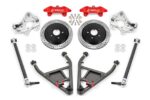 15" Conversion Kit by Carlyle Racing, Drilled and Slotted Rotors, Red Calipers BMR Suspension لـ Corvette 2014-2019