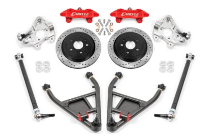 15" Conversion Kit by Carlyle Racing, Drilled and Slotted Rotors, Red Calipers BMR Suspension لـ Corvette 2014-2019