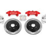 17" Conversion Kit by Carlyle Racing, Drilled and Slotted Rotors, Red Calipers BMR Suspension لـ Corvette 2014-2019