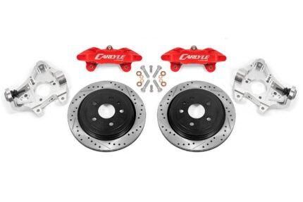 17" Conversion Kit by Carlyle Racing, Drilled and Slotted Rotors, Red Calipers BMR Suspension لـ Corvette 2014-2019