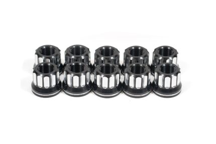 Lug nut kit, 5/8-18 RH, flange, 12-pt, aluminum, set of 10 BMR Suspension لـ Mustang 1979-2004