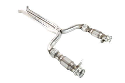 أنابيب توصيل العادم Kooks Headers - 3" x 2-3/4" SS GREEN Catted X-Pipe. 2015-2020 Shelby GT350. Retains OEM Mufflers