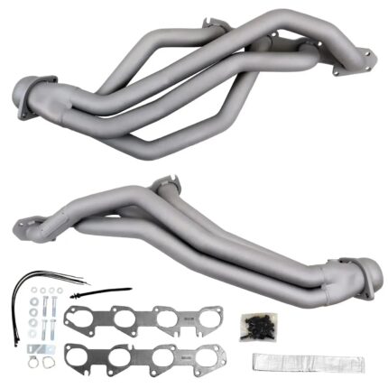 قطعة نظام عادم BBK Performance - BBK 09-25 Dodge Ram 1500 5.7L Hemi 1-3/4” Titanium Ceramic Long Tube Headers and High Flow Catalytic Converters Kit