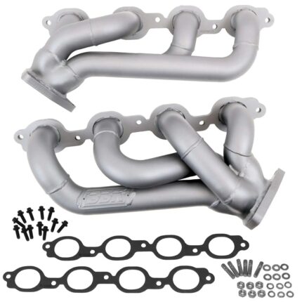 قطعة نظام عادم BBK Performance - Chevrolet GM Truck 5.3 6.2 1-3/4 Shorty Exhaust Headers Titanium Ceramic 14-18