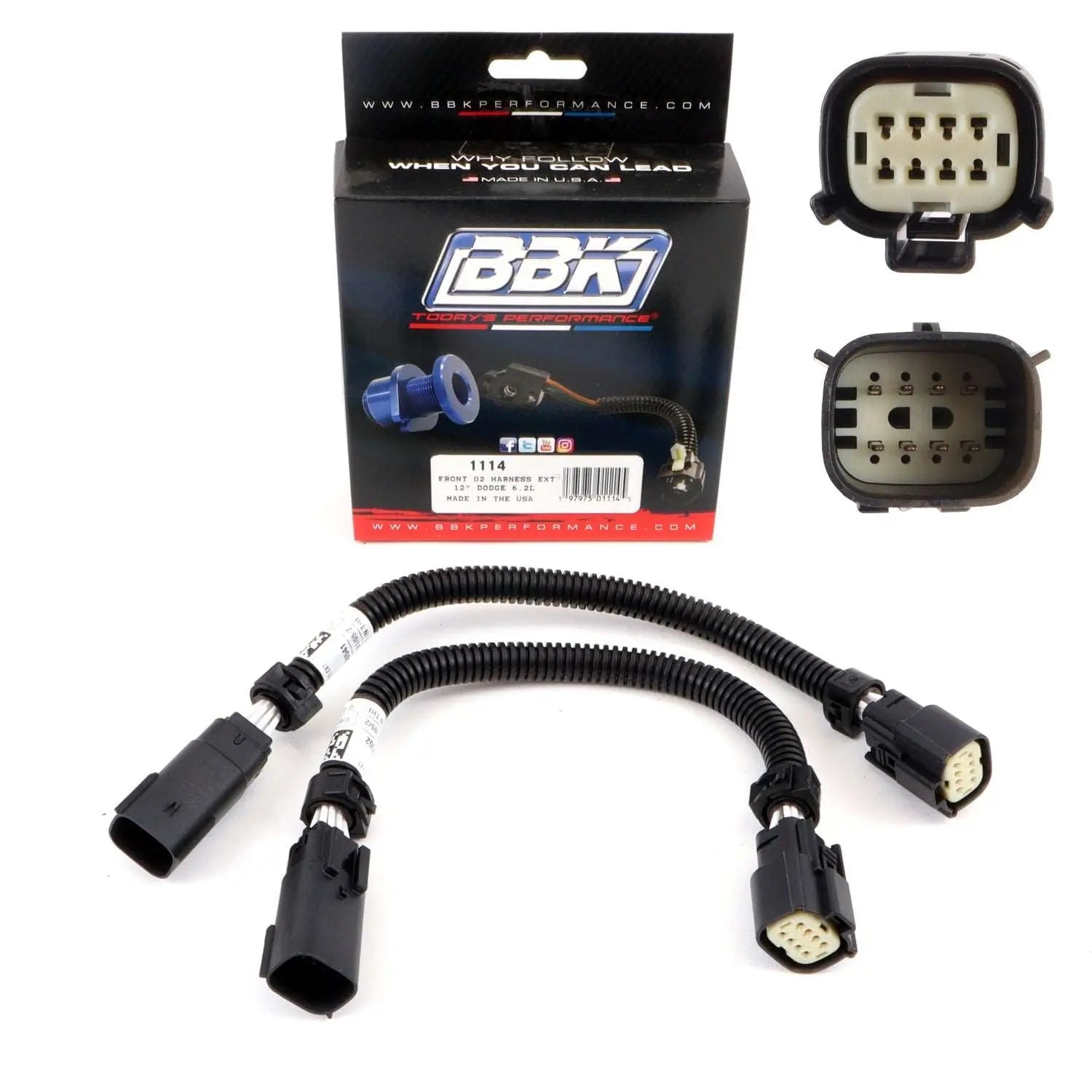 قطعة نظام عادم BBK Performance - Dodge Hellcat O2 Sensor Extensions Front 6 Pin 12 Inch 15-24 قطعة نظام عادم BBK Performance - Dodge Hellcat O2 Sensor Extensions Front 6 Pin 12 Inch 15-24
