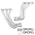 قطعة نظام عادم BBK Performance - Jeep Wrangler 3.8 1-5/8 Long Tube Exhaust Headers With High Flow Cats Polished Silver Ceramic 07-11
