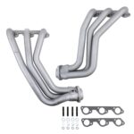 قطعة نظام عادم BBK Performance - Jeep Wrangler 3.8 1-5/8 Long Tube Exhaust Headers With High Flow Cats Titanium Ceramic 07-11