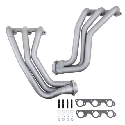 قطعة نظام عادم BBK Performance - Jeep Wrangler 3.8 1-5/8 Long Tube Exhaust Headers With High Flow Cats Titanium Ceramic 07-11