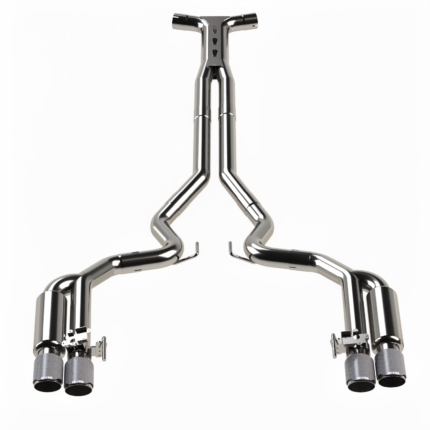 أنابيب توصيل العادم Kooks Headers - 3" SS Connection-Back ULTRA X Shotgun Exhaust w/Carbon Tips. 18-26 Mustang 5.0L