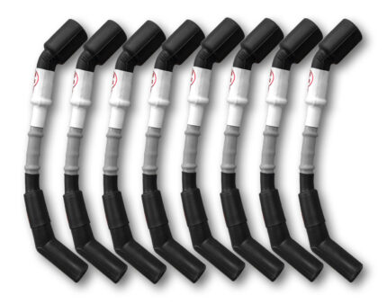 11mm Spark Plug Wires (8 pc. Set). Grey with Black Boots. LSX Car