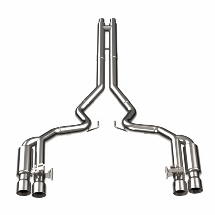 نظام عادم Kooks Headers - 3" Active Shotgun Style Cat-Back (H) 2018-2026 5.0L Mustang w/Polished Tips